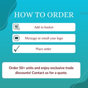 Step-by-step infographic explaining how to order a personalised embroidered towel, covering customisation, turnaround and bulk order discounts.