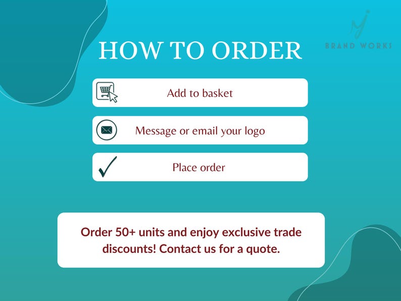 Step-by-step infographic explaining how to order a personalised embroidered towel, covering customisation, turnaround and bulk order discounts.