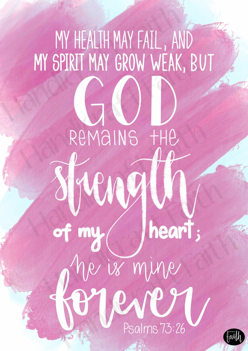 Digital Hand-drawn Bible Verse Print Psalms 73:26 Bible - Etsy