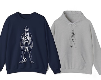 Sweat-shirt de football personnalisé, maillot de football, sweat-shirt et sweat à capuche personnalisés, maillot de football personnalisé, maillot de l'équipe de football, maman footballeur, papa footballeur,