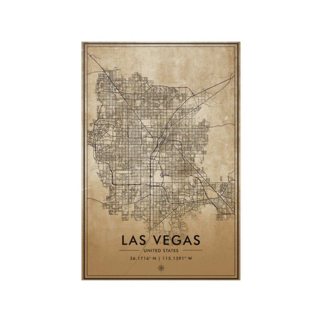 Las Vegas Map Poster, Las Vegas United States Print, City Map With