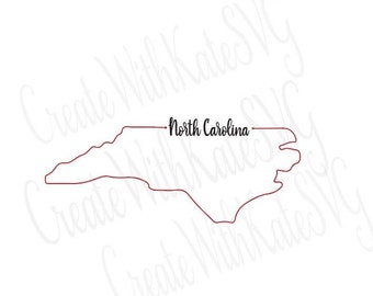 North Carolina State Outline SVG, NC Outline