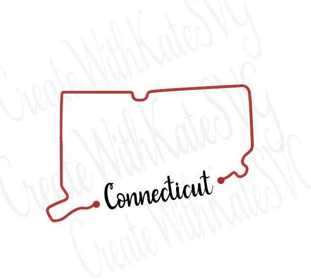 Connecticut State Outline SVG CT Outline - Etsy