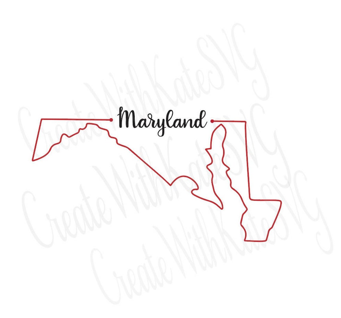 Maryland State Outline SVG MD Outline Etsy UK