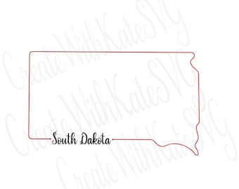 South Dakota State Outline SVG, SD Outline