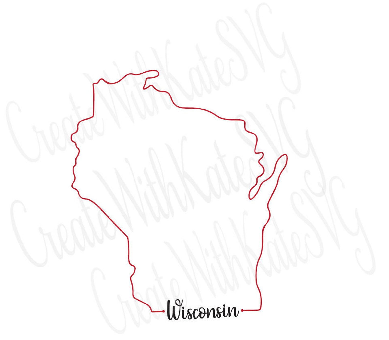 Wisconsin State Outline SVG, WI Outline - Etsy