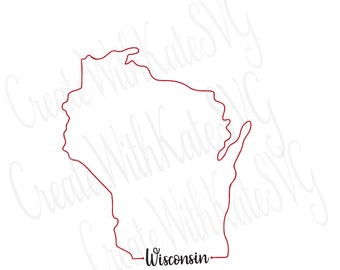 Wisconsin State Outline SVG, WI Outline