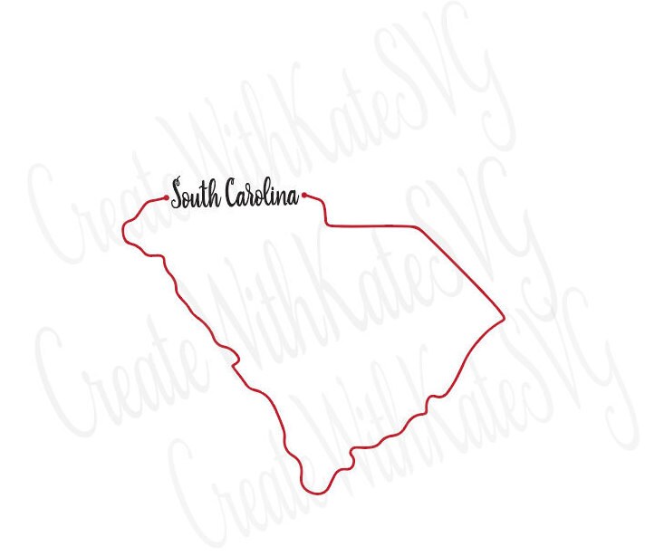 South Carolina State Outline SVG SC Outline - Etsy
