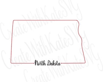 North Dakota State Outline SVG, ND Outline