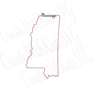 Mississippi State Outline SVG, MS Outline