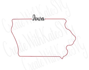 Iowa State Outline SVG, IA Outline