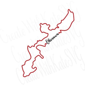 Okinawa Island SVG, Okinawa Japan Outline