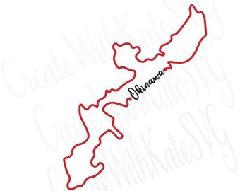 Okinawa Island SVG, Okinawa Japan Outline