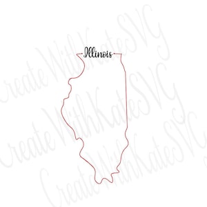 Illinois State Outline SVG, IL Outline