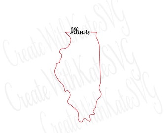 Illinois State Outline SVG, IL Outline