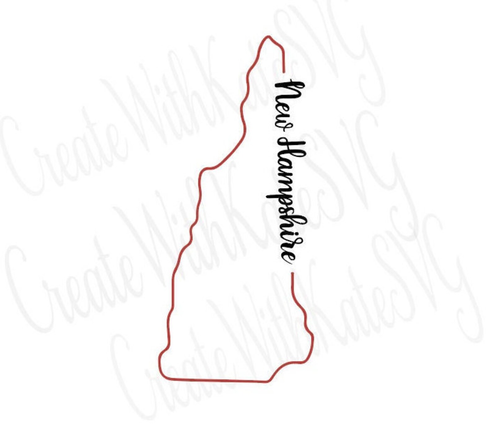 New Hampshire State Outline NH Outline - Etsy