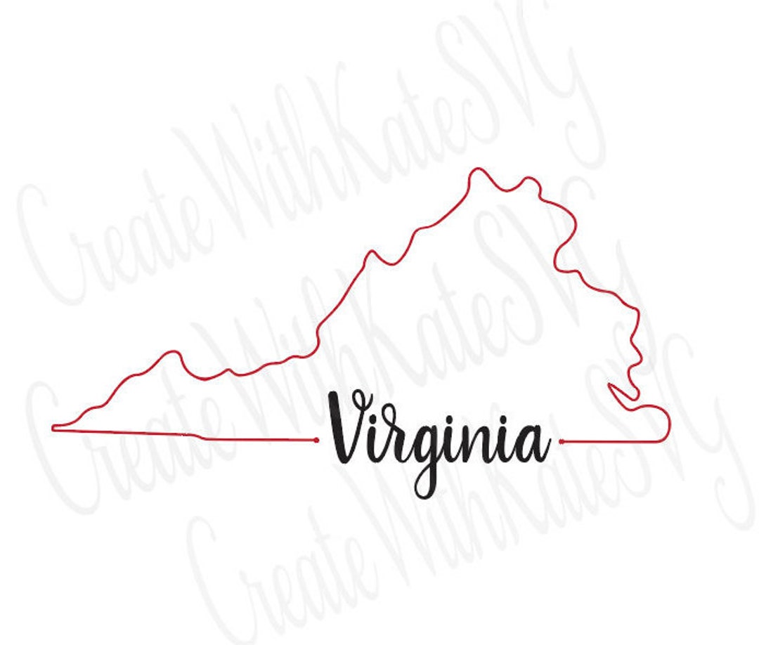 Virginia State Outline SVG, VA Outline Etsy