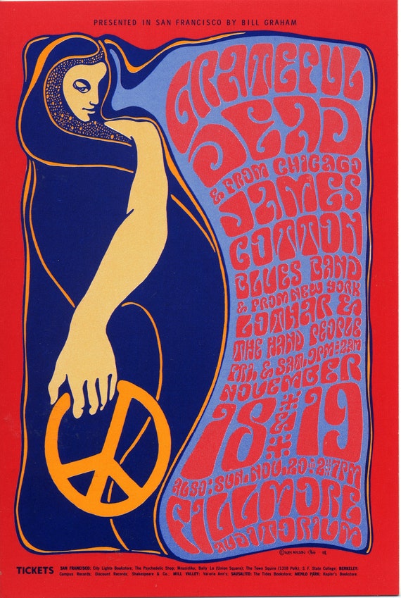 Grateful Dead at the Fillmore Auditorium, 1966 - Wes Wilson