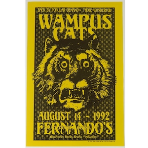 Wampus Cats at Fernando&#39;s - Reeds Spring, MO - August 14, 1992 - Wes Wilson Poster Project - Ozarks Music