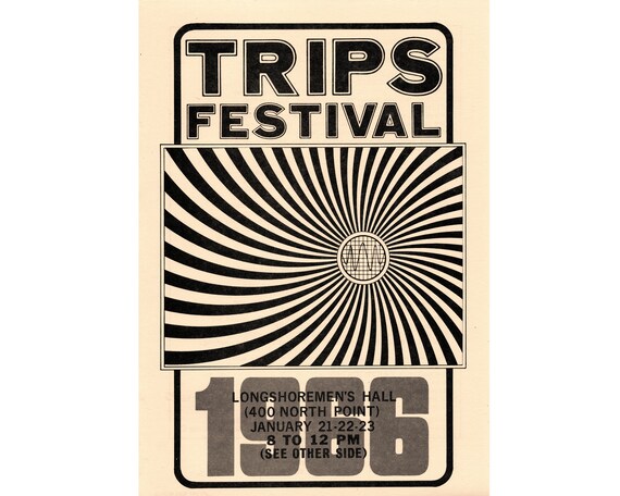 Trips Festival 1966 Handbill - 1991 Authorized Reprint - Wes