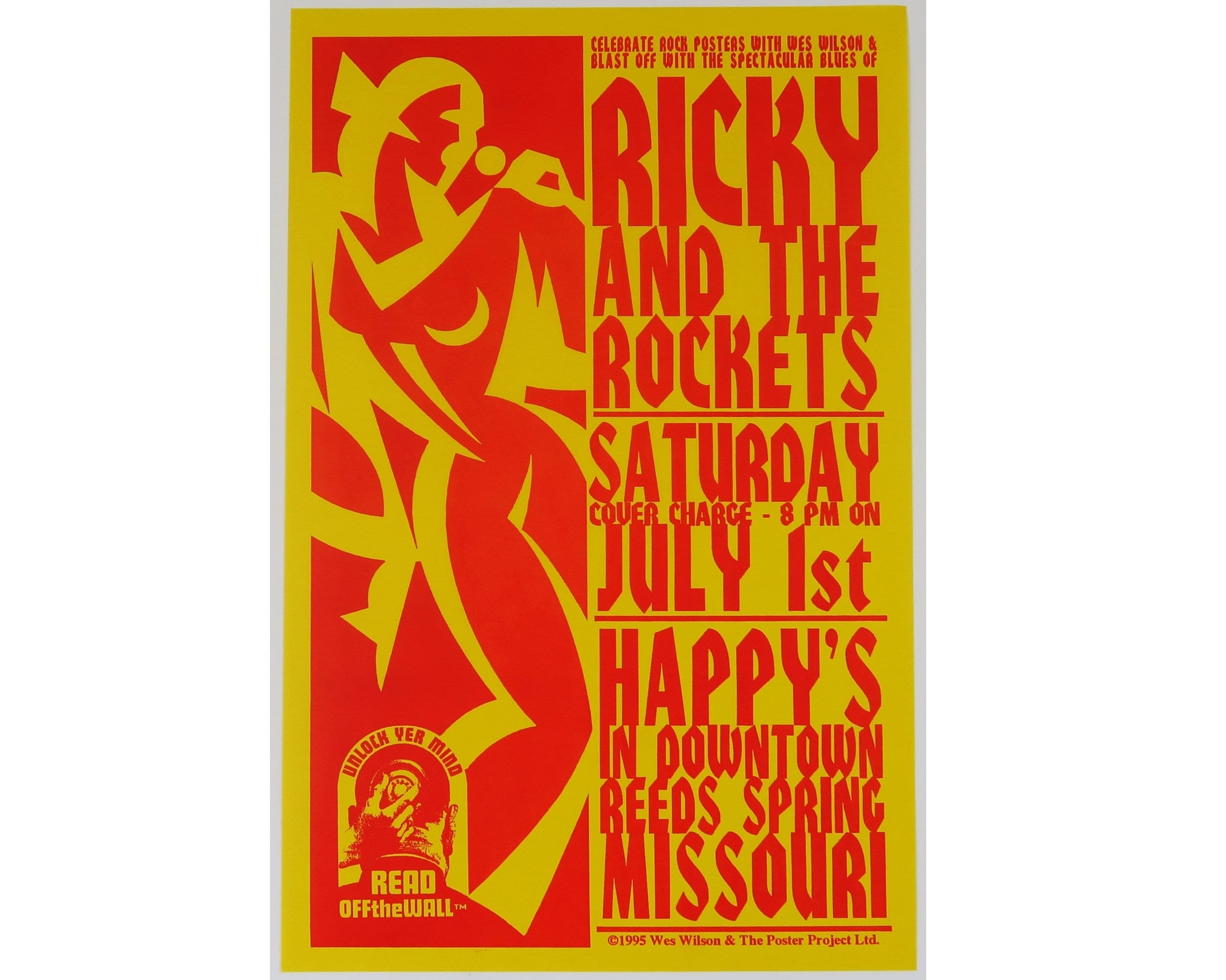 Ricky and the Rockets at Happy's, 1995 Wes Wilson Lithograph