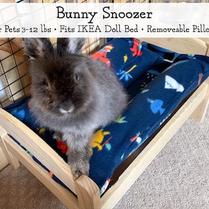 Sommeil lapin | Lit douillet lapin | Convient au lit de poupée IKEA | Parfait pour les lapins, les cochons d&#39;Inde et d&#39;autres petits animaux