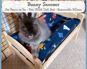 Bunny Snoozer | Fleece Rabbit Snuggle Bed with Removable Pillows