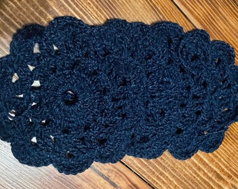 Crochet Coasters Set of 4 | Navy Blue Crochet Coasters