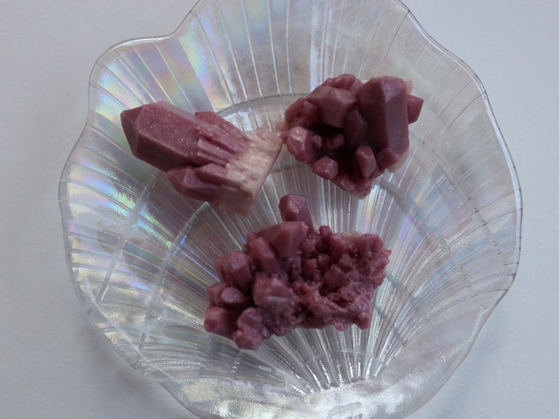 Mini Magical Pastel Lavender Quartz Handcrafted Soaps Set of 3 image 2