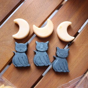 Cat Soaps Crescent Moons Miniature Soap Black