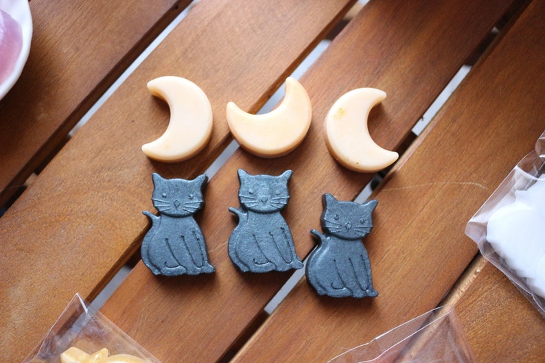 Cat Soaps Crescent Moons Miniature Soap Black