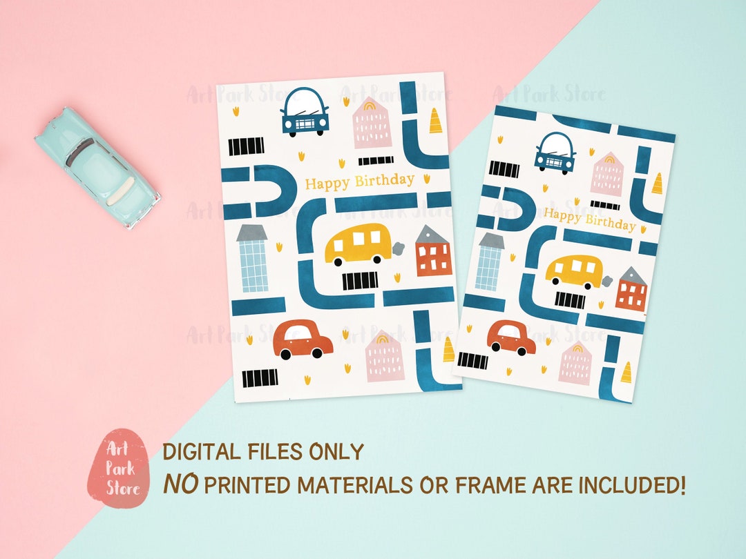 Car Birthday Card Printable, Birthday Boy Card, Happy Birthday Card ...