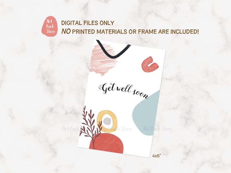 Get Well Soon Foldable Card Printable Abstract Card - Etsy