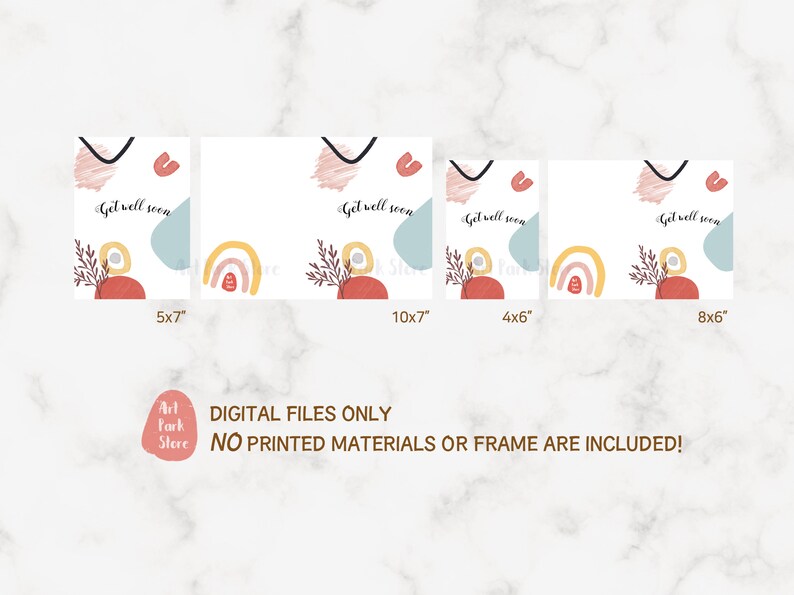 Get Well Soon Foldable Card Printable Abstract Card - Etsy