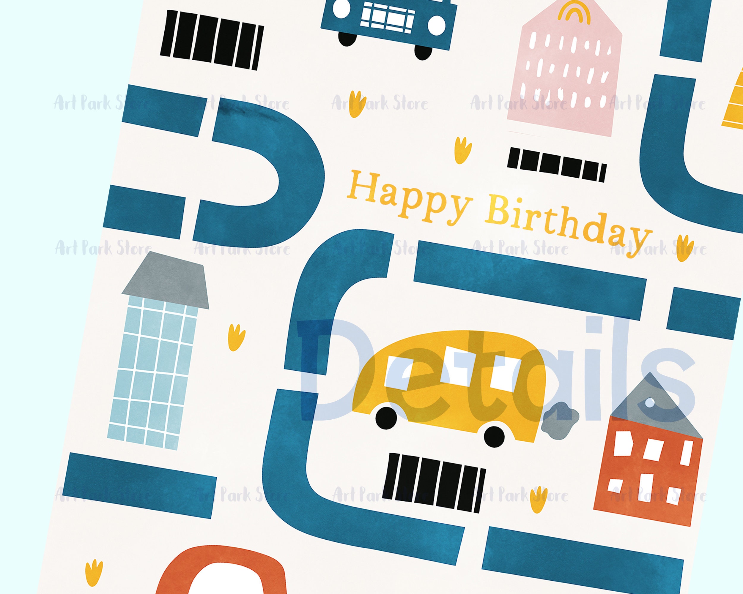 Car Birthday Card Printable, Birthday Boy Card, Happy Birthday Card ...
