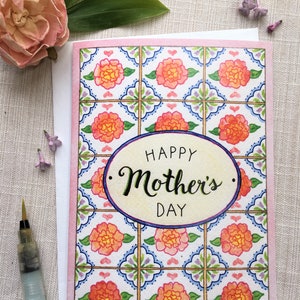 Happy Mother&#39;s Day Card, Unique Mother&#39;s Day Card, Floral Mother&#39;s Day Card, Gift for Mom, Happy Mother&#39;s Day, Italian Inspired Card