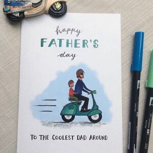 Feliz día del padre para el papá más genial, tarjeta del día del padre feliz, día del padre feliz del niño, día del padre divertido, día del padre lindo