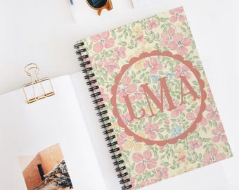 Floral Monogram Journal: Personalized Botanical Notebook