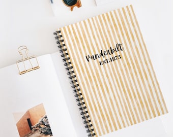 Vanderbilt University Spiral Notebook: Ruled Line Journal, College Stationery