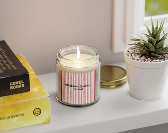 Oklahoma Sooners Candle: Coconut Apricot Wax, Game Day Decor