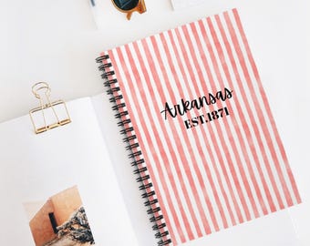University of Arkansas Spiral Notebook: Razorbacks College Journal