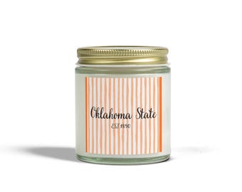 Coconut Apricot Scented Soy Candle: Oklahoma State Home Fragrance Gift