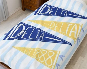 Delta Sorority Velveteen Plush Blanket: Cozy Greek Life Throw