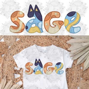 Blue Heeler Inspired Name PNG, Brother, Sister, Mom, Dad, Family, Digital Download, Sublimation Download, Customized Digital Download