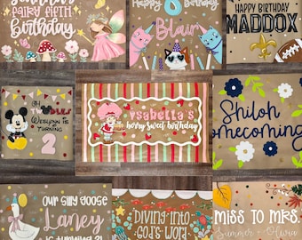 Custom Hand Painted Kraft Paper Banners – Personalized for Any Event! | Birthday Signs | Shower Signs