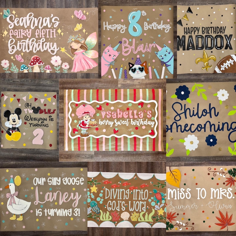 Painted Brown Paper Signs - Etsy