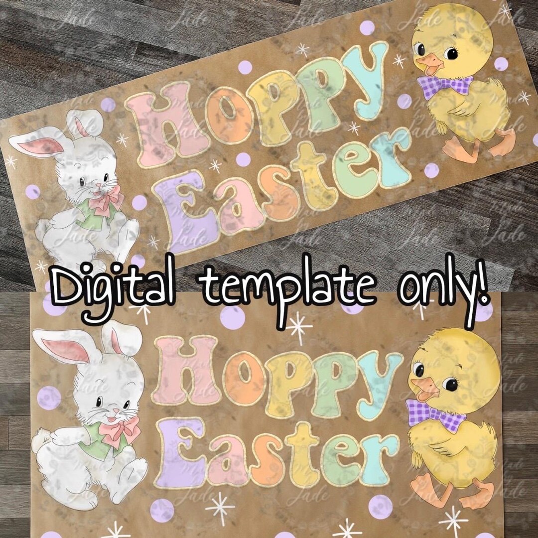 Retro Hoppy Easter Banner Template | Digital Download | 2x6 Viral ...