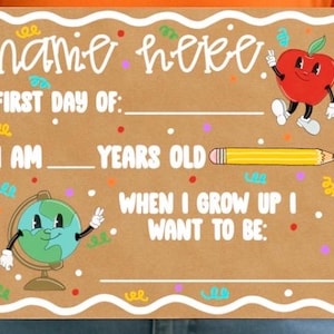 Mini Hand-Painted Kraft Back to School Banner –11x14” Personalized First Day Sign