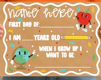 Mini Hand-Painted Kraft Back to School Banner –11x14” Personalized First Day Sign