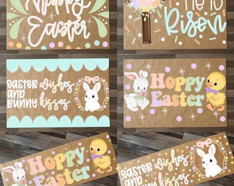 Hand Painted Easter Banner on Kraft Paper | Custom Easter Banner | Bunny Easter Decor | Hand Painted Party Banner | Easter Photo Backdrop